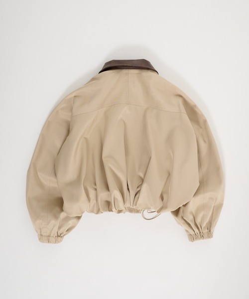 Perushu(ペルーシュ)の「Double Zip Balloon Faux Leather Collar Blouson/ダブルジップバルーンフェイクレザーカラーブルゾン(ブルゾン・レディース・ネイビー/ベージュ/ブラック・SMALL/MEDIUM)」の9枚目の写真