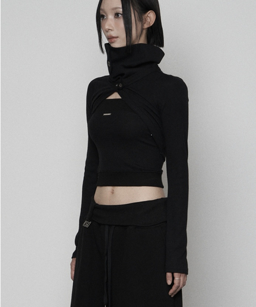 ETRE AU SOMMET（エトレオソメ）の「Polar Open Bolero Top Set (BLACK)（Tシャツ/カットソー・レディース・その他・FREE）」の3枚目の写真