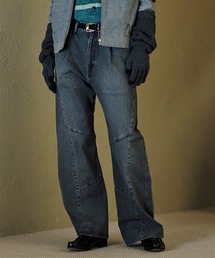 Jieda | USED WASH ENGINEERED DRAPED FLARE DENIM PANTS(デニムパンツ)