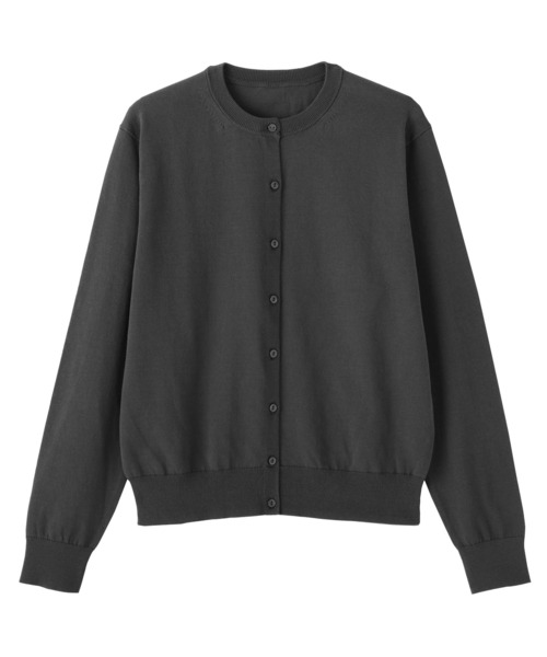 無印良品(ムジルシリョウヒン)の「婦人 UVカット強撚コットンクルーネックカーディガン(カーディガン/ボレロ・レディース・ライトグリーン/ライトピンク/ブラック/サンドベージュ/ダークグレー/オフホワイト/イエロー/スモーキーグリーン系・L/M/XL/S)」の19枚目の写真