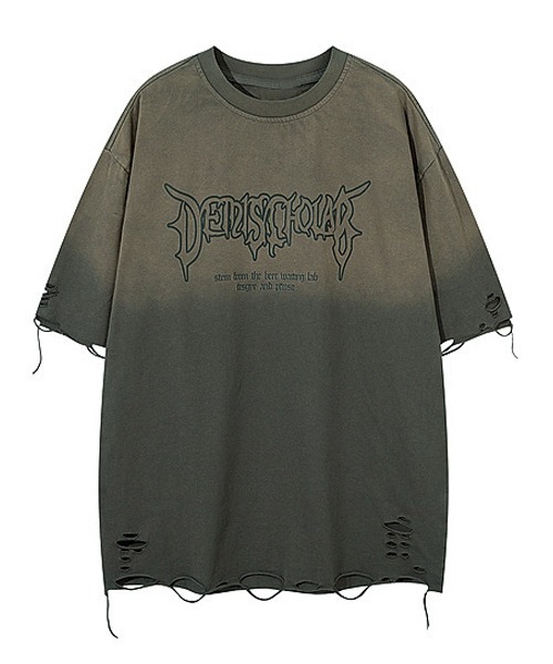 セール】オーバーサイズダメージ加工ロゴプリントTシャツ（Tシャツ