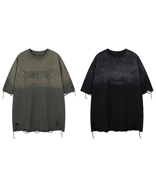 Ressaca(レサーカ)の「オーバーサイズダメージ加工ロゴプリントTシャツ(Tシャツ/カットソー・メンズ・ブラック/グレー・L/XL/M)」の5枚目の写真