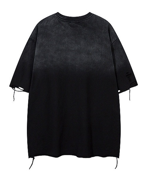 Ressaca(レサーカ)の「オーバーサイズダメージ加工ロゴプリントTシャツ(Tシャツ/カットソー・メンズ・ブラック/グレー・L/XL/M)」の3枚目の写真