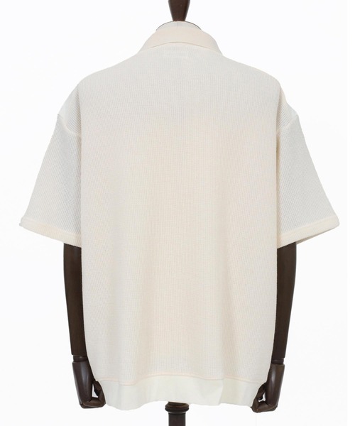 CAMBIO（カンビオ）の「mhs2577-メランジニットソースキッパーポロ（ポロシャツ・メンズ・ブラック/キナリ・M/L/XL）」の17枚目の写真