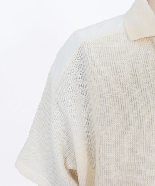 CAMBIO（カンビオ）の「mhs2577-メランジニットソースキッパーポロ（ポロシャツ・メンズ・ブラック/キナリ・M/L/XL）」の19枚目の写真