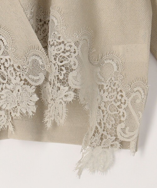 MICO COULIER(ミコクリエ)の「裾レース羽織りカーディガン(カーディガン/ボレロ・レディース・オフホワイト/ライトグレー・38)」の7枚目の写真