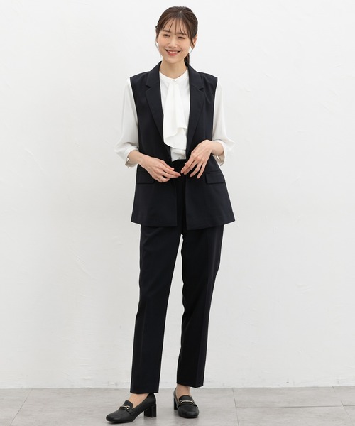 Honeys(ハニーズ)の「【ストレッチ・ウォッシャブル・イージーケア・接触冷感】テーラードジレ(ベスト・レディース・杢グレー/ライトグレー系/ネイビー/ブラック・3L/S/M/L/LL)」の15枚目の写真