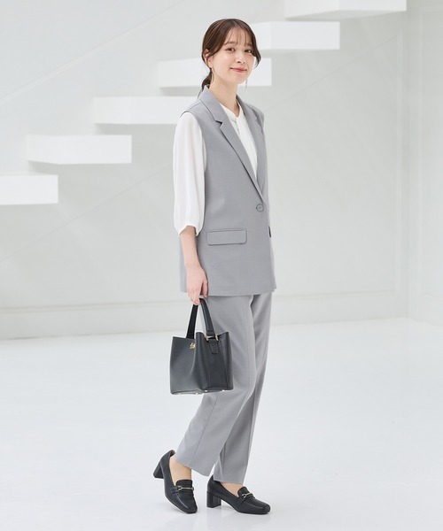 Honeys(ハニーズ)の「【ストレッチ・ウォッシャブル・イージーケア・接触冷感】テーラードジレ(ベスト・レディース・杢グレー/ライトグレー系/ネイビー/ブラック・3L/S/M/L/LL)」の19枚目の写真