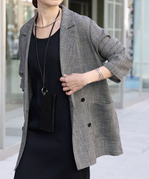 RIVE DROITE(リヴドロワ)の「予約【洗練されたムードに】カラミチェックオーバージャケット(テーラードジャケット・レディース・ブラウン/ブラック・FREE)」の1枚目の写真