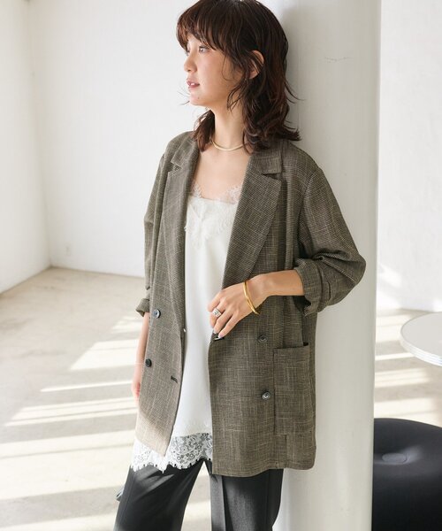 RIVE DROITE(リヴドロワ)の「予約【洗練されたムードに】カラミチェックオーバージャケット(テーラードジャケット・レディース・ブラウン/ブラック・FREE)」の16枚目の写真