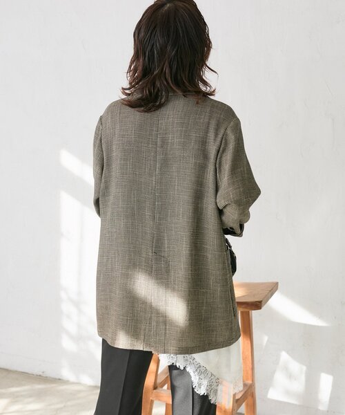 RIVE DROITE(リヴドロワ)の「予約【洗練されたムードに】カラミチェックオーバージャケット(テーラードジャケット・レディース・ブラウン/ブラック・FREE)」の18枚目の写真