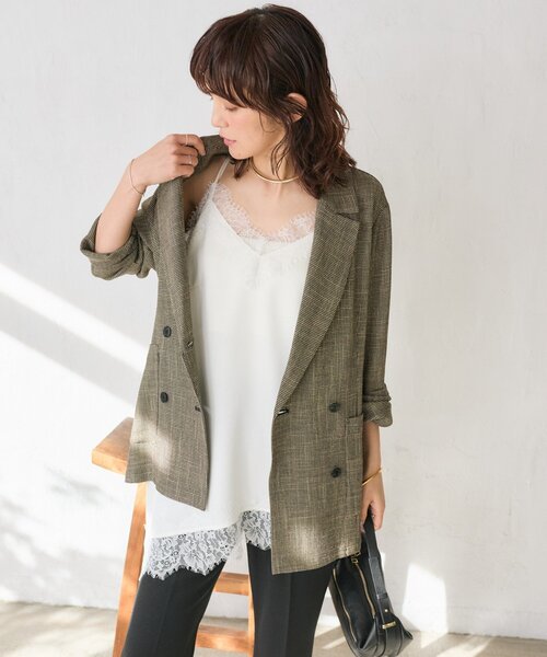 RIVE DROITE(リヴドロワ)の「予約【洗練されたムードに】カラミチェックオーバージャケット(テーラードジャケット・レディース・ブラウン/ブラック・FREE)」の20枚目の写真