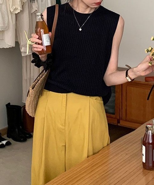 Miniministore(ミニミニストア)の「サマーニットタンクトップ 背中開き 夏服(タンクトップ・レディース・ライトベージュ/ピンク/レッド/ブラック/イエロー×グリーン/ブルーグレー・FREE)」の16枚目の写真