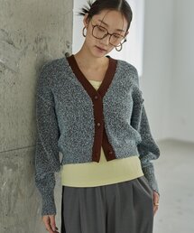 ファンシーヤーンVネックカーディガン