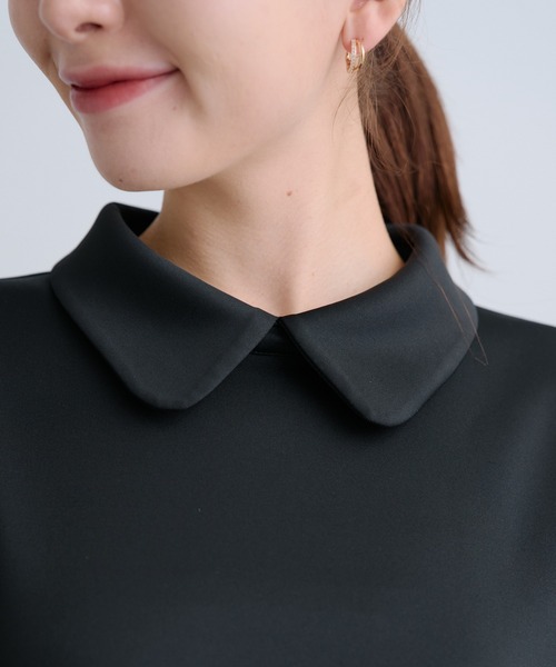 Neige(ネージュ)の「丸襟タフタ切替ワンピース(ワンピース・レディース・ブラック/ネイビー・ONE SIZE)」の15枚目の写真