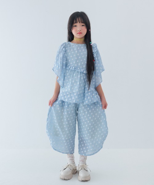 unica(ユニカ)の「alphabetオーガンジーまんまるパンツ(その他パンツ・キッズ・ブラック/オフホワイト/サックスブルー・XL/L)」の3枚目の写真