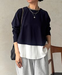 un dix cors | 異素材裾切り替プルオーバー(Tシャツ/カットソー)