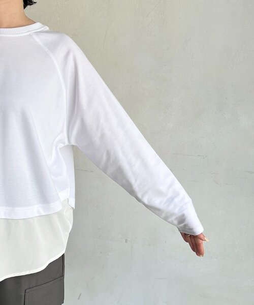 un dix cors(アンディコール)の「異素材裾切り替プルオーバー(Tシャツ/カットソー・レディース・オフホワイト/ライトグレー/ネイビー・FREE)」の10枚目の写真