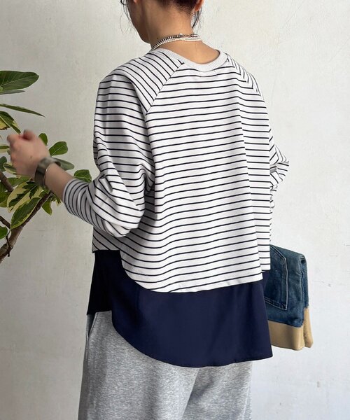 un dix cors(アンディコール)の「異素材裾切り替プルオーバー(Tシャツ/カットソー・レディース・オフホワイト/ライトグレー/ネイビー・FREE)」の17枚目の写真