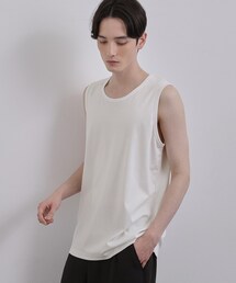 tk.TAKEO KIKUCHI | 【UVカット/接触冷感】スムースシルケット ノースリーブカットソー(Tシャツ/カットソー)