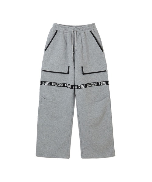 X-girl(エックスガール)の「X-girl LOGO TAPE SWEATPANTS(スウェットパンツ・レディース・カモフラージュ/アッシュ・M/S)」の2枚目の写真