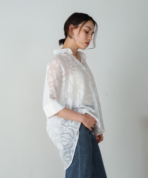 Bou Jeloud(ブージュルード)の「シアージャガードブラウス(シャツ/ブラウス・レディース・ホワイト・MEDIUM)」の4枚目の写真