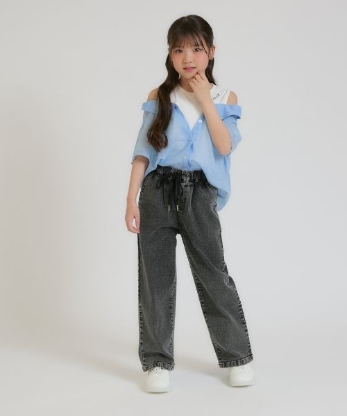 PINK-latte(ピンクラテ)の「イージーロングパンツ(その他パンツ・キッズ・グレー/ブラック/ライトブルー・130cm/120cm/140cm/150cm/160cm)」の19枚目の写真