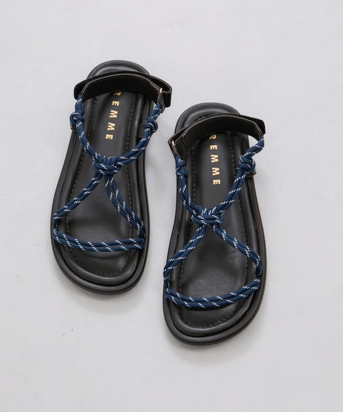 REMME（レメ）の「【REMME/レメ】コードサンダル（サンダル・レディース・ブラウン/ネイビー系/レッド系/ブラック系・35/39/37）」の3枚目の写真