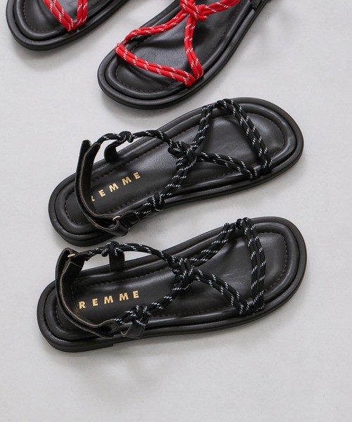 REMME（レメ）の「【REMME/レメ】コードサンダル（サンダル・レディース・ブラウン/ネイビー系/レッド系/ブラック系・35/39/37）」の11枚目の写真