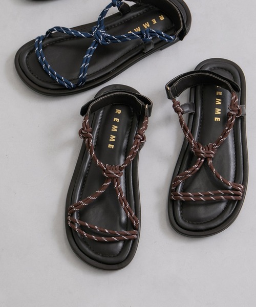 REMME（レメ）の「【REMME/レメ】コードサンダル（サンダル・レディース・ブラウン/ネイビー系/レッド系/ブラック系・35/39/37）」の12枚目の写真