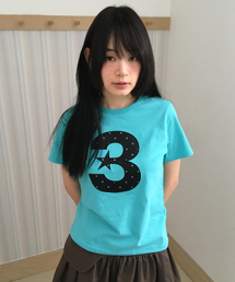 BAUF（バウフ）の「3ロゴドットスリムフィットTシャツ[ミントブルー]（Tシャツ/カットソー）」