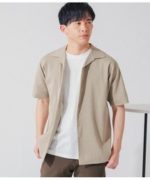 Park Slope NEWYORKER（パークスロープニューヨーカー）の「【ウォッシャブル・軽量・ストレッチ】エフォートレス オープンカラー半袖ニットシャツ（ニット/セーター）」