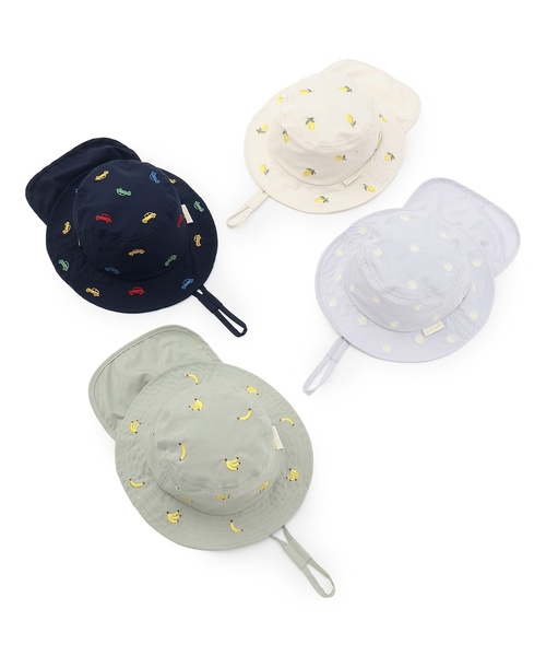 petit main(プティマイン)の「【遮熱】刺しゅうバケットハット(その他ベビー用品・キッズ・ピンク/ミント/ネイビー/アイボリー/クリーム/オフホワイト/カラフル/レモンイエロー/ライトカーキ/ブルーグレー・48cm/46cm)」の11枚目の写真