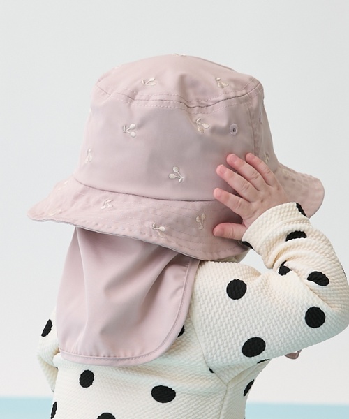 petit main(プティマイン)の「【遮熱】刺しゅうバケットハット(その他ベビー用品・キッズ・ピンク/ミント/ネイビー/アイボリー/クリーム/オフホワイト/カラフル/レモンイエロー/ライトカーキ/ブルーグレー・48cm/46cm)」の13枚目の写真