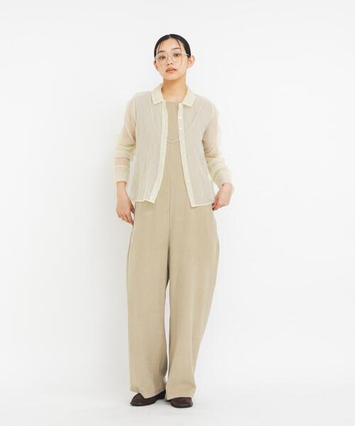 KBF（ケイビーエフ）の「ワッシャーシアーシャツ（シャツ/ブラウス・レディース・グレー/アイボリー/ピンク・ONE）」の8枚目の写真