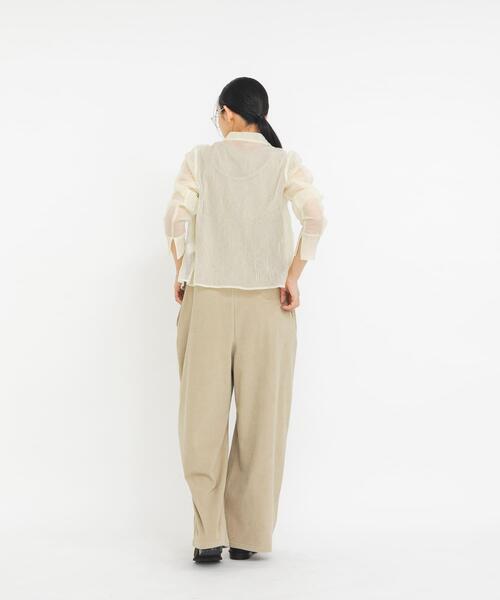 KBF（ケイビーエフ）の「ワッシャーシアーシャツ（シャツ/ブラウス・レディース・グレー/アイボリー/ピンク・ONE）」の10枚目の写真