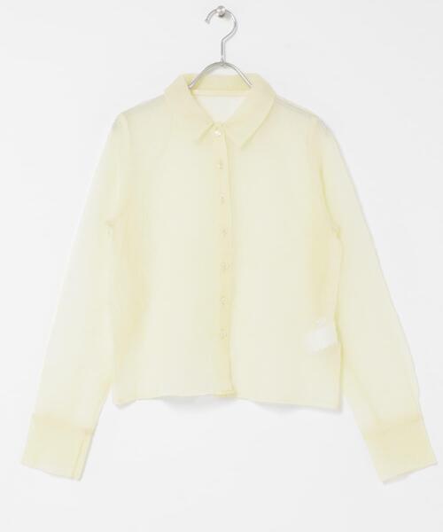 KBF（ケイビーエフ）の「ワッシャーシアーシャツ（シャツ/ブラウス・レディース・グレー/アイボリー/ピンク・ONE）」の11枚目の写真