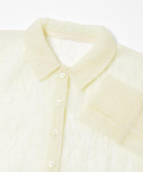 KBF（ケイビーエフ）の「ワッシャーシアーシャツ（シャツ/ブラウス・レディース・グレー/アイボリー/ピンク・ONE）」の12枚目の写真