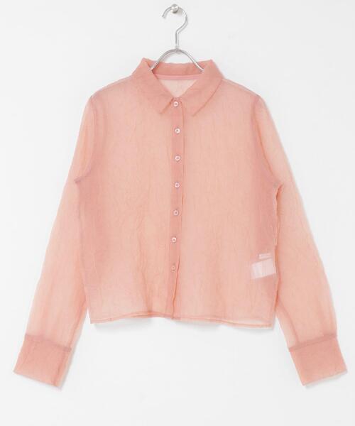 KBF（ケイビーエフ）の「ワッシャーシアーシャツ（シャツ/ブラウス・レディース・グレー/アイボリー/ピンク・ONE）」の20枚目の写真