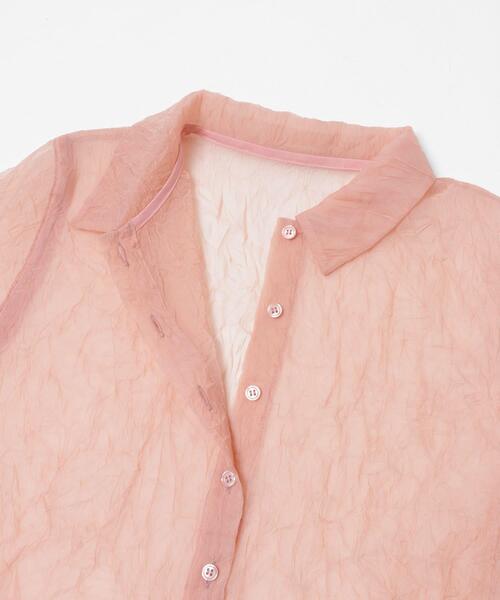 KBF（ケイビーエフ）の「ワッシャーシアーシャツ（シャツ/ブラウス・レディース・グレー/アイボリー/ピンク・ONE）」の21枚目の写真