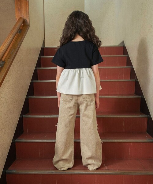 EDWIN（エドウィン）の「【Ou? by EDWIN】サイドリボンデニムパンツ（デニムパンツ・キッズ・ブルー/ベージュ・150/90/100/140/110/120/130）」の12枚目の写真