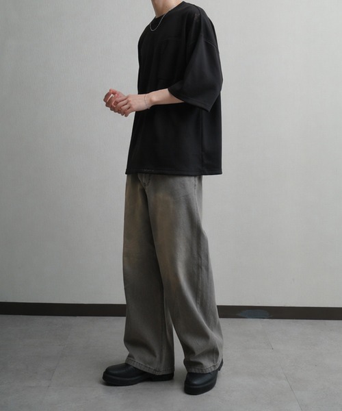 NILWAY（ニルウェイ）の「スムース ハンドステッチ刺繍 クルーTシャツ（Tシャツ/カットソー・メンズ・ボルドー/ブラック/ベージュ/オフホワイト・LARGE/MEDIUM/X-LARGE）」の17枚目の写真