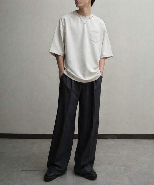 NILWAY（ニルウェイ）の「スムース ハンドステッチ刺繍 クルーTシャツ（Tシャツ/カットソー・メンズ・ボルドー/ブラック/ベージュ/オフホワイト・LARGE/MEDIUM/X-LARGE）」の20枚目の写真