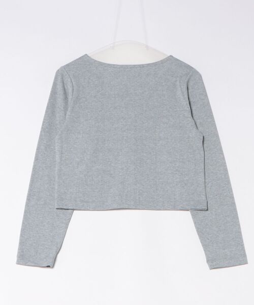 archives(アルシーヴ)の「ハートボタンハリヌキカットカーディガン(カーディガン/ボレロ・レディース・グレー・MEDIUM)」の2枚目の写真