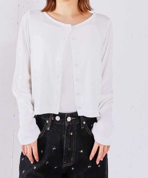 archives(アルシーヴ)の「ハートボタンハリヌキカットカーディガン(カーディガン/ボレロ・レディース・グレー・MEDIUM)」の15枚目の写真