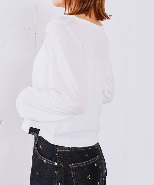 archives(アルシーヴ)の「ハートボタンハリヌキカットカーディガン(カーディガン/ボレロ・レディース・グレー・MEDIUM)」の17枚目の写真