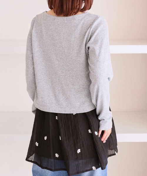 archives(アルシーヴ)の「ハートボタンハリヌキカットカーディガン(カーディガン/ボレロ・レディース・グレー・MEDIUM)」の8枚目の写真