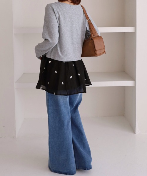 archives(アルシーヴ)の「ハートボタンハリヌキカットカーディガン(カーディガン/ボレロ・レディース・グレー・MEDIUM)」の12枚目の写真