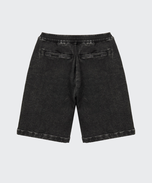 MUSINSA STANDARD KIDS（ムシンサスタンダードキッズ）の「デニムジャージーワンタックワイドバンディングショーツ[ウォッシュドブラック]（その他パンツ・レディース・その他・110/120/130/140/150/160）」の4枚目の写真