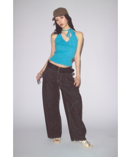 LAGUA GEM（ラグアジェム）の「HALTER NECK COMPACT ニット（ニット/セーター・レディース・ブラック/ブラウン/ターコイズブルー・FREE）」の4枚目の写真